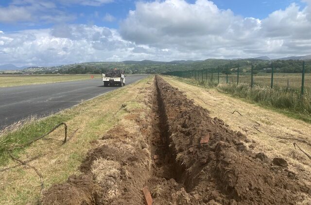 Excavated recovery of wartime lead cables.